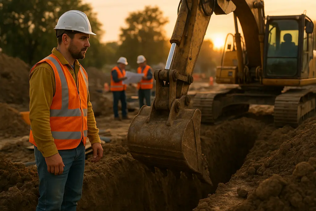 Richland County infrastructure crews working near a neighborhood drainage area