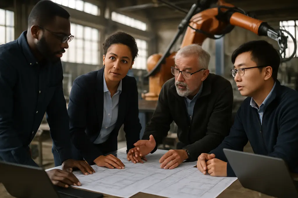 AI Manufacturing Workshops planning notes on a manufacturing floor