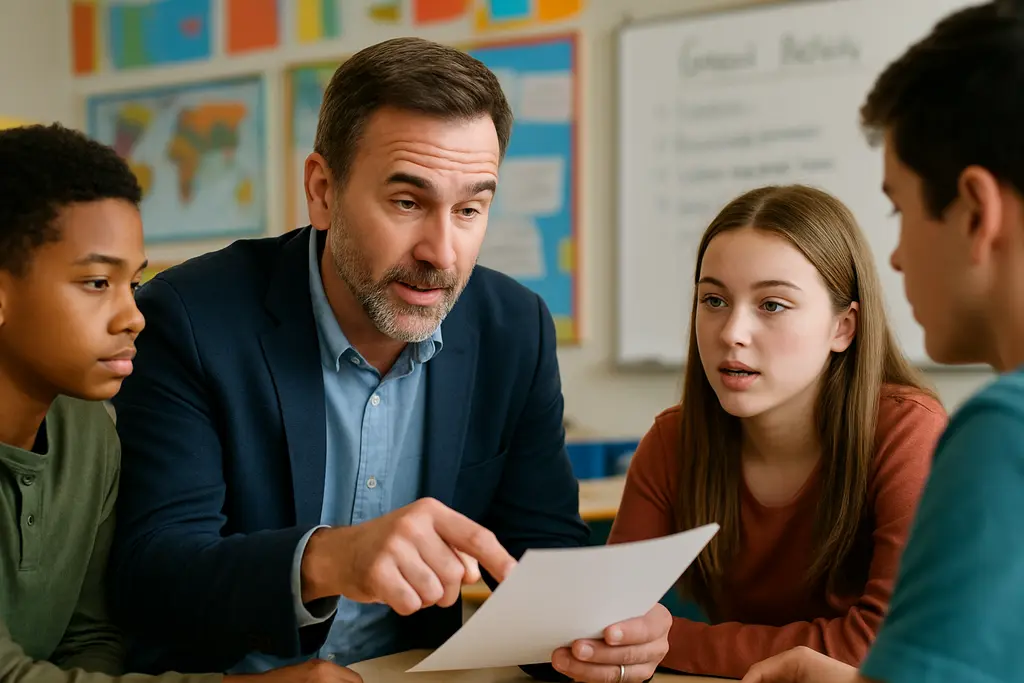 Lee County Middle School planning documents on a meeting table